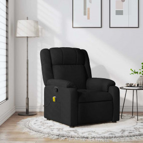 Massage Recliner Chair Black Fabric, Metal, Plywood, Fo...