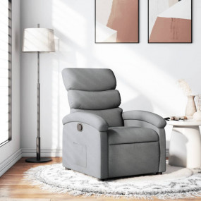 Recliner Chair Light Gray Fabric (100% polyester), meta...