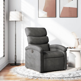 Recliner Chair Dark Gray 100% polyester, metal, plywood...