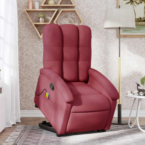 Stand Up Massage Recliner Chair Wine Red Fabric, metal,...