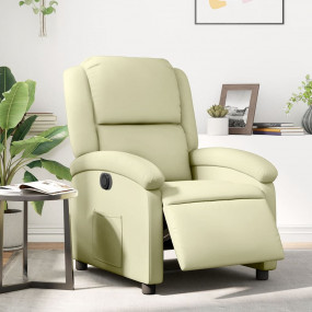 Electric Recliner Chair Cream Real leather, Metal, Plyw...