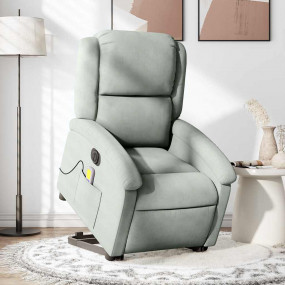 Electric Stand Up Massage Recliner Chair Light gray
