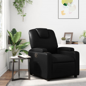 Recliner Chair Black Faux leather, metal, plywood Singl...
