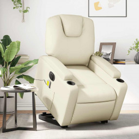 Electric Stand Up Massage Recliner Chair Cream