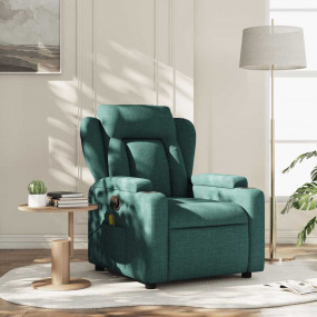 Massage Recliner Chair Dark Green Polyester, Metal, Ply...
