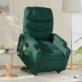 Electric Stand Up Massage Recliner Chair Dark Green