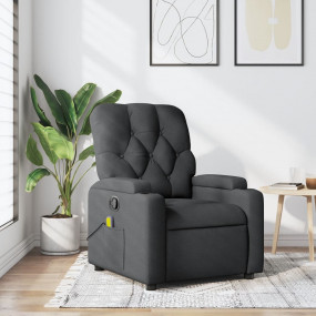 Massage Recliner Chair Dark grey Polyester fabric, meta...