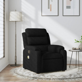 Massage Recliner Chair Black Fabric (100% polyester), m...