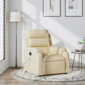 Massage Recliner Chair Cream 100% polyester, metal, ply...