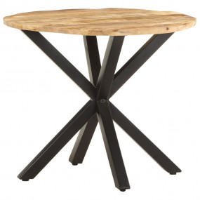Side Table Natural wood, Black Solid mango wood, Powder...