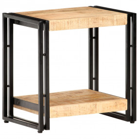 Side Table Natural Rough Mango Wood 15.7 x 11.8 x 15.7 ...
