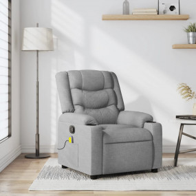 Massage Recliner Chair Light grey 100% polyester fabric...