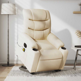 Electric Stand Up Massage Recliner Chair Cream Polyeste...