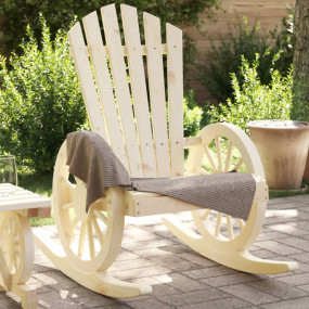 Rocking Adirondack Chair Set of 2 Wood Brown Solid Fir ...