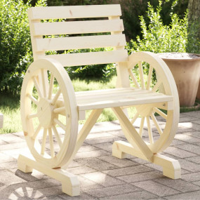 Garden Chair Set of 4 Natural Wood Solid Fir Wood 20.1 ...