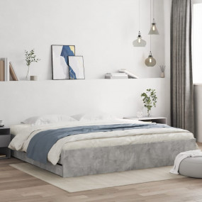 Bed Frame Concrete Grey Engineered wood, Plywood 78.7x7...