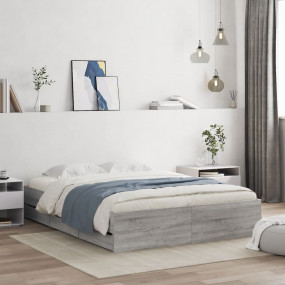 Bed Frame Grey Sonoma Engineered Wood King Bed Frame