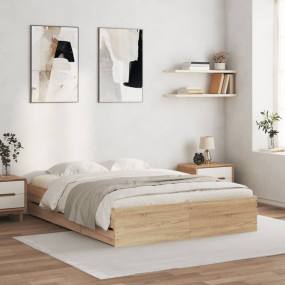 Bed Frame Sonoma Oak Engineered Wood Double Bed Frame