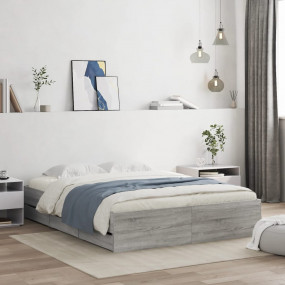 Bed Frame Grey Sonoma Engineered wood Full Bed Frame