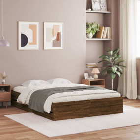 Bed Frame Bed Frame Rectangular Modern Brown Bed Frame
