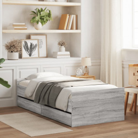 Bed Frame Grey Sonoma Engineered wood Twin Bed Frame