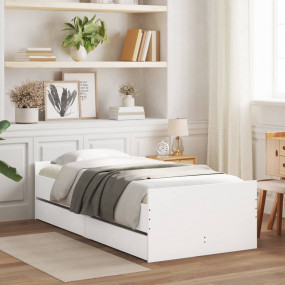 Bed Frame White Engineered wood, Plywood Small Single