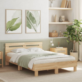 Bed Frame Sonoma Oak Engineered wood Full Durable Bed F...