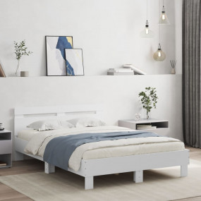 Bed Frame White Engineered wood, Plywood Small Double M...