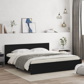 Bed Frame Black Engineered wood Super King Bed Frame
