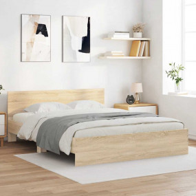 Bed Frame Sonoma Oak Engineered wood, Plywood King Size...