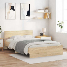 Bed Frame Sonoma oak Engineered wood, Plywood 47.2x78.7...