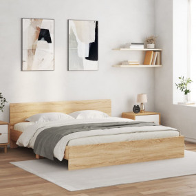 Bed Frame Sonoma oak Engineered wood Super King Bed Fra...