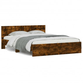 Bed Frame Smoked Oak Engineered wood, Plywood King Size...