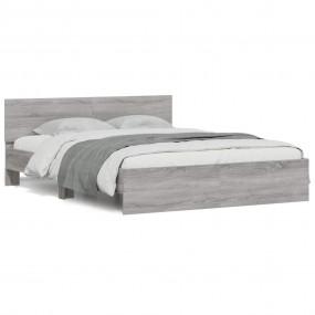Bed Frame Grey Sonoma Engineered wood, Plywood