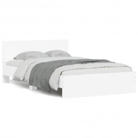 Bed Frame White Engineered wood, Plywood 55 x 79 in Bed...