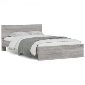 Bed Frame Grey Sonoma Engineered wood and plywood Doubl...