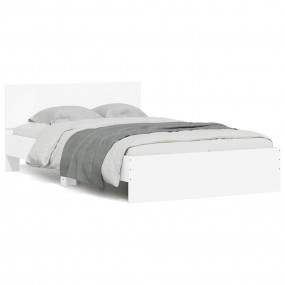Bed Frame White Engineered wood, Plywood Full Bed Frame