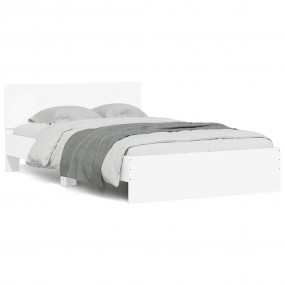 Bed Frame White Engineered wood, Plywood Full Bed Frame