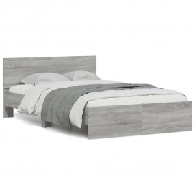 Bed Frame Grey Sonoma Engineered wood, Plywood Double B...