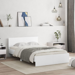 Bed Frame White Engineered wood, plywood for slats