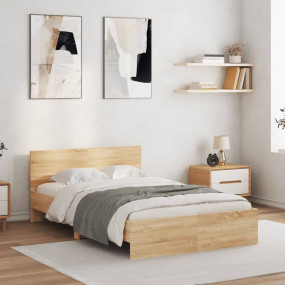 Bed Frame Sonoma Oak Engineered Wood Double Bed Frame