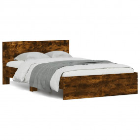 Bed Frame Smoked Oak Engineered wood, Plywood Double Be...