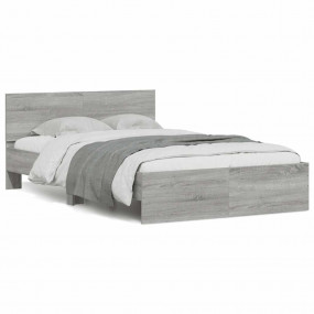 Bed Frame Gray Sonoma Engineered wood Double Adjustable...