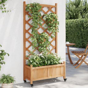 Planter Brown Solid fir wood, iron Large Planters Plant...