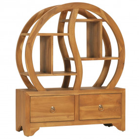 Cabinet With Yin Yang Shelf Teak Wood Natural