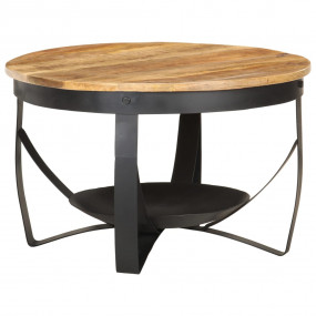 Coffee Table Brown, Black Rough mango wood, iron Medium...