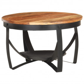 Coffee Table Natural, Black Solid Acacia wood, Iron Med...