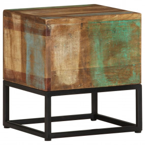 Side Table Multicolor Solid reclaimed wood 11.8x11.8 in...