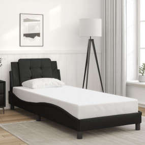 Bed Frame Black Faux leather Single Durable Bed Frame