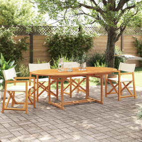 Folding Garden Chair Set of 4 Cream white